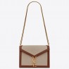 Saint Laurent Cassandra Clasp Bag In Beige Canvas 032