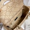 Dior Medium Lady D-Lite Bag In Beige Embroidered Canvas 505