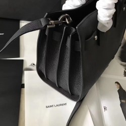 Saint Laurent Baby Sac de Jour Souple Bag In Black Grained Leather 525