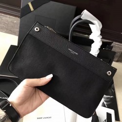 Saint Laurent Baby Sac de Jour Souple Bag In Black Grained Leather 525