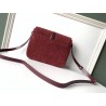 Saint Laurent Monogram All Over Small Satchel In Bordeaux Suede 545