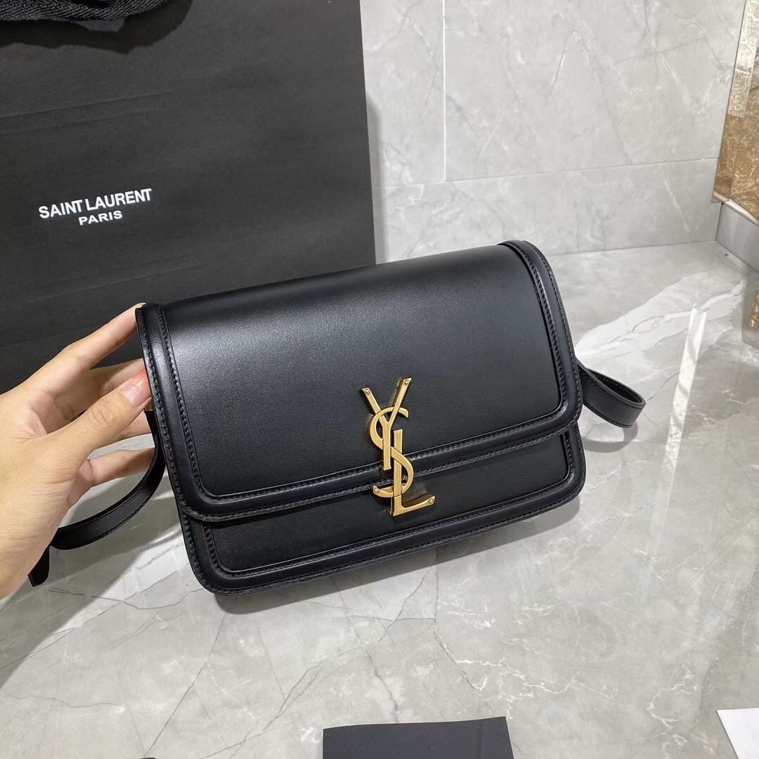 Saint Laurent Solferino Medium Bag In Black Calfskin 588