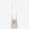 Saint Laurent Le Maillon Hook Bucket Bag In White Lambskin 667