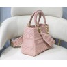 Dior Medium Lady D-Lite Bag In Pink Embroidered Canvas 578