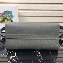 Prada Monochrome Bag In Grey Saffiano Leather 887