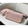 Dior Medium Lady D-Lite Bag In Pink Embroidered Canvas 578