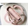 Dior Medium Lady D-Lite Bag In Pink Embroidered Canvas 578