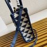 Prada Symbole Micro Bag In White/Blue Jjacquard Fabric 234