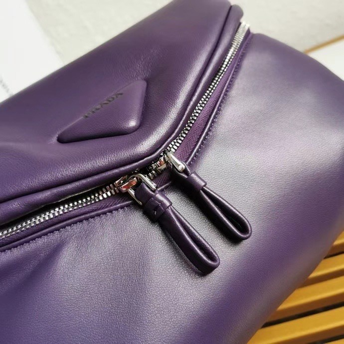 Prada Signaux Bag In Violet Padded Nappa Leather 265