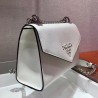 Prada Monochrome Flap Bag In White Saffiano Leather 280