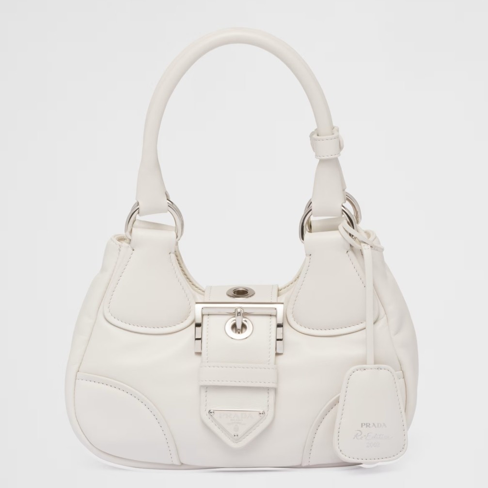 Prada Moon Bag in White Padded Nappa Leather 068