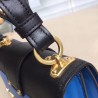 Prada Cahier Shoulder Bag In Blue Hydra /Black Leather 110