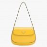 Prada Yellow Brushed Leather Cleo Shoulder Bag with Flap 137