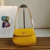 Prada Yellow Brushed Leather Cleo Shoulder Bag with Flap 137