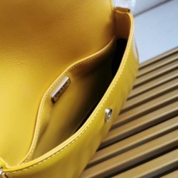 Prada Yellow Brushed Leather Cleo Shoulder Bag with Flap 137