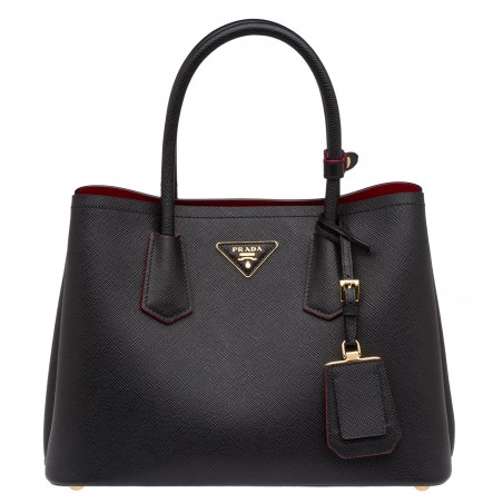 Prada Black Saffiano Double Small Bag 154