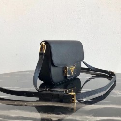 Prada Embleme Bag In Black Saffiano Leather  165