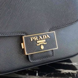 Prada Embleme Bag In Black Saffiano Leather  165