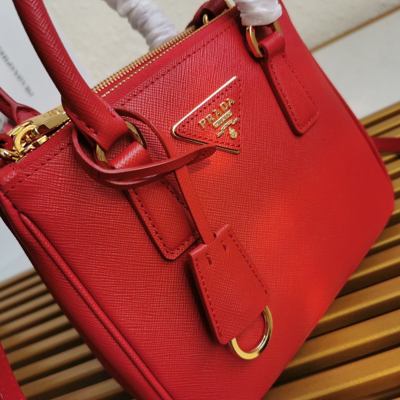 Prada Mini Galleria Bag In Red Saffiano Leather 203