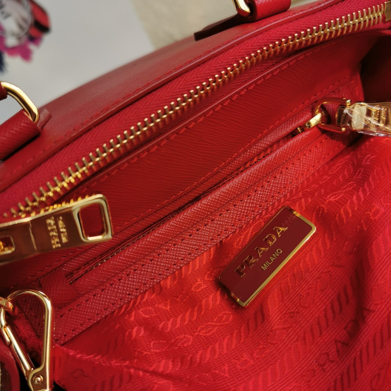 Prada Mini Galleria Bag In Red Saffiano Leather 203