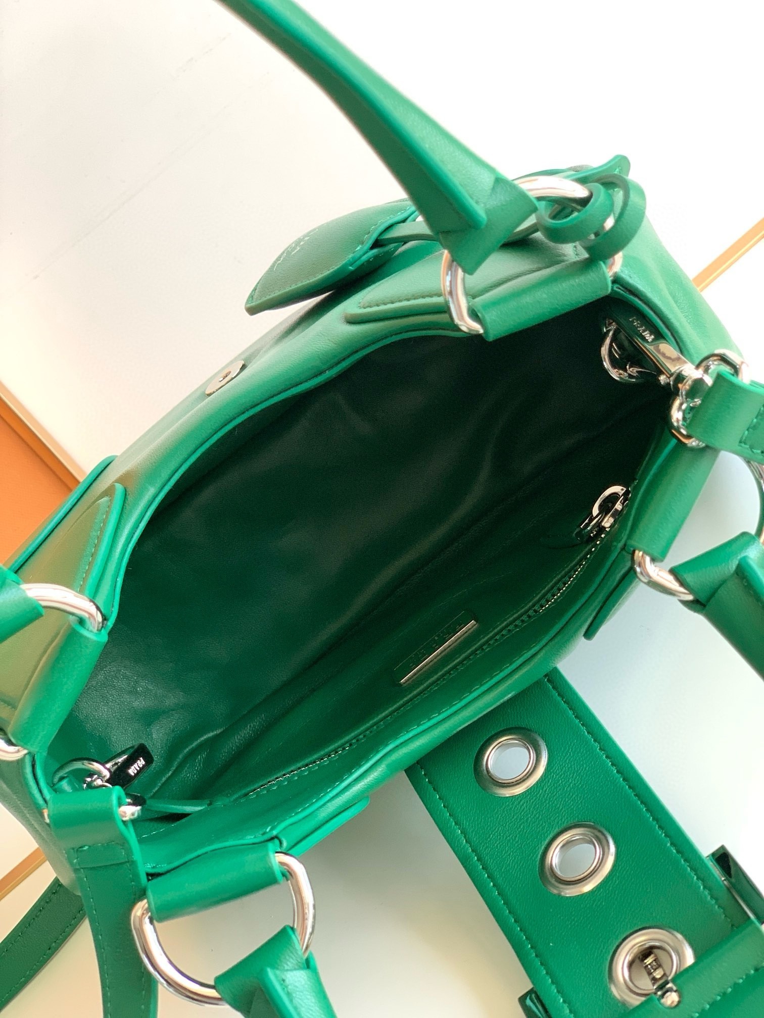 Prada Moon Bag in Green Padded Nappa Leather 211