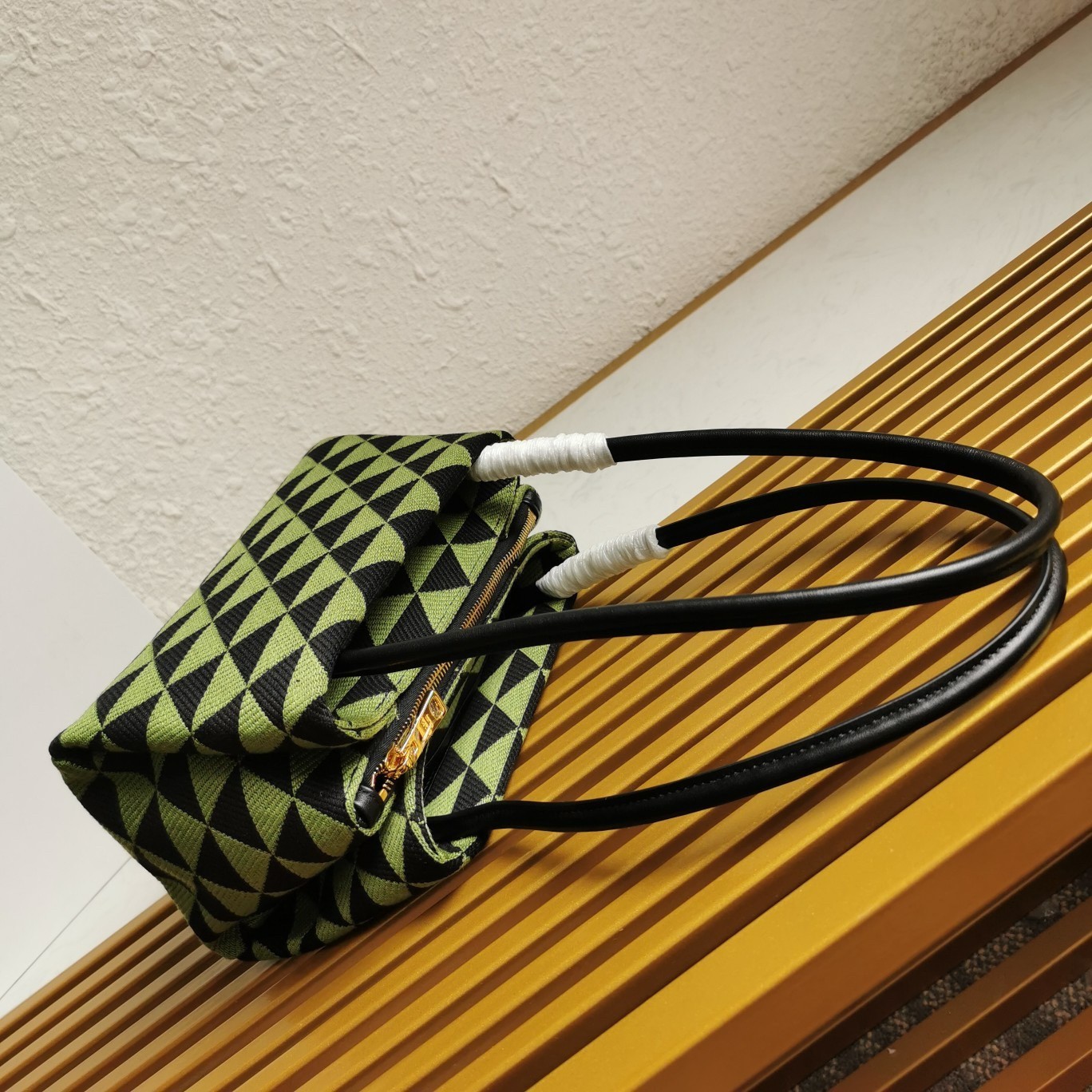 Prada Supernova Small Shoulder Bag In Black/Green Fabric 441