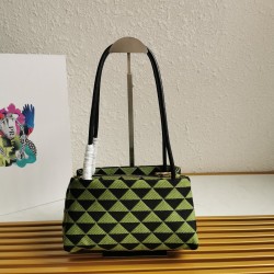 Prada Supernova Small Shoulder Bag In Black/Green Fabric 441