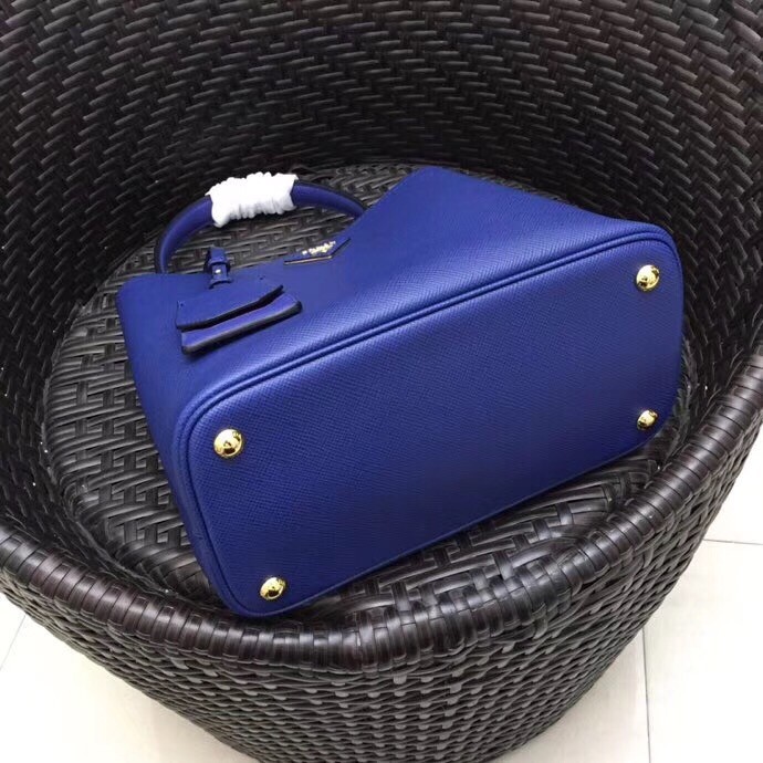 Prada Blue Saffiano Leather Double Bag 476