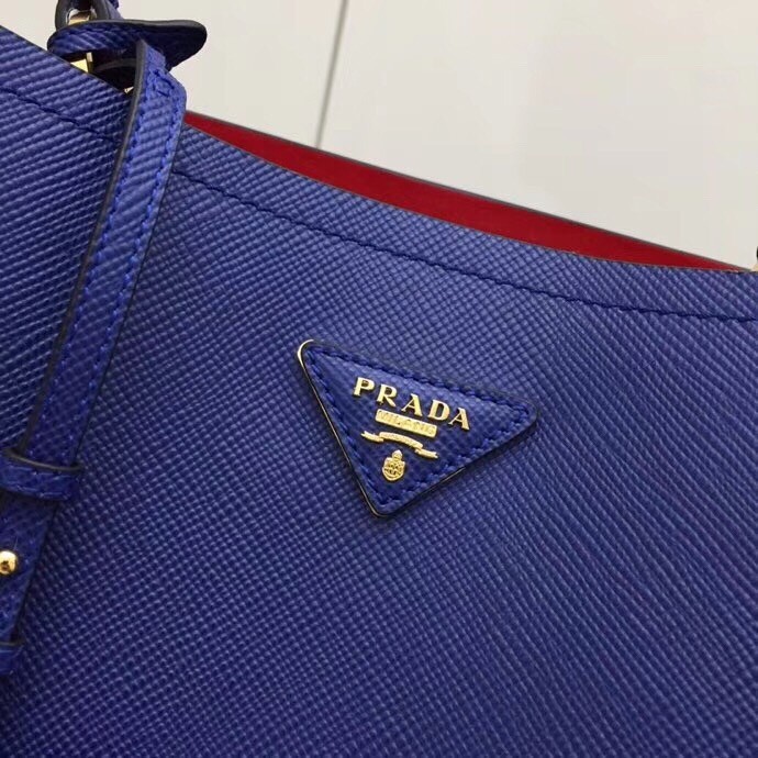 Prada Blue Saffiano Leather Double Bag 476