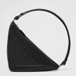 Prada Triangle Pouch Bag In Black Leather  508