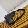 Prada Triangle Pouch Bag In Black Leather  508