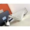 Prada Triangle Shoulder Bag In White Saffiano Calfskin 007