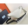 Prada Triangle Shoulder Bag In White Saffiano Calfskin 007