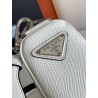 Prada Triangle Shoulder Bag In White Saffiano Calfskin 007