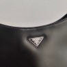 Prada Cleo Small Shoulder Bag In Black Brushed Leather 706