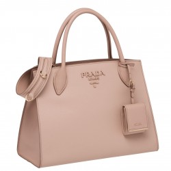 Prada Large Monochrome Bag In Nude Saffiano Leather 975