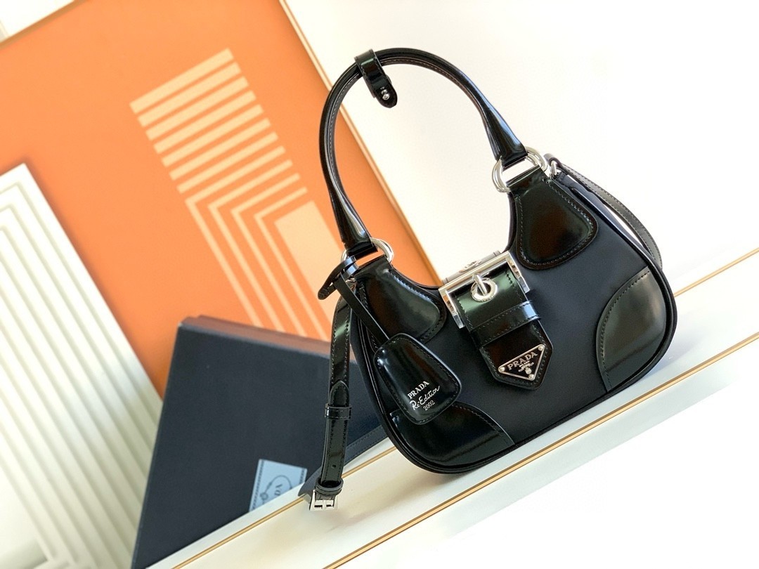 Prada Moon Bag in Black Padded Nappa Leather 754