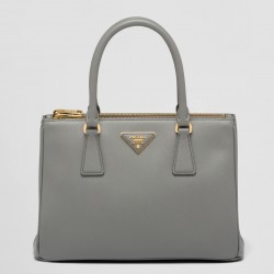 Prada Small Galleria Bag In Grey Saffiano Leather 237