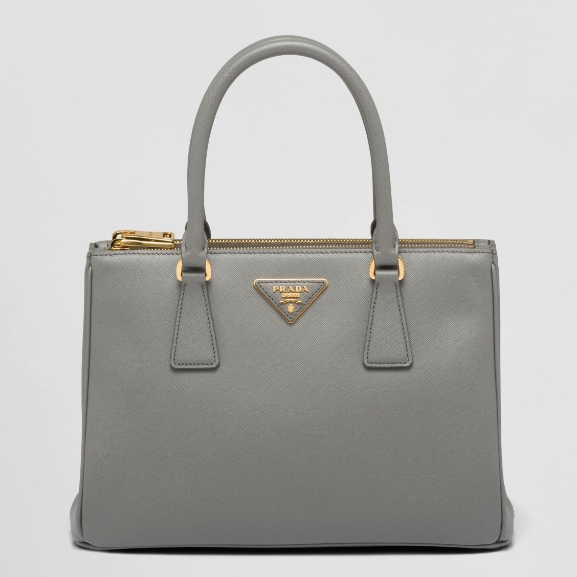 Prada Small Galleria Bag In Grey Saffiano Leather 237