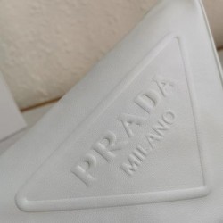 Prada Triangle Shoulder Bag In White Leather 671