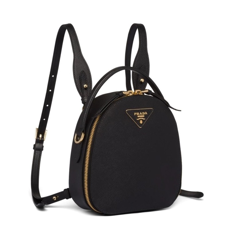 Prada Odette Backpack In Black Saffiano Leather  208