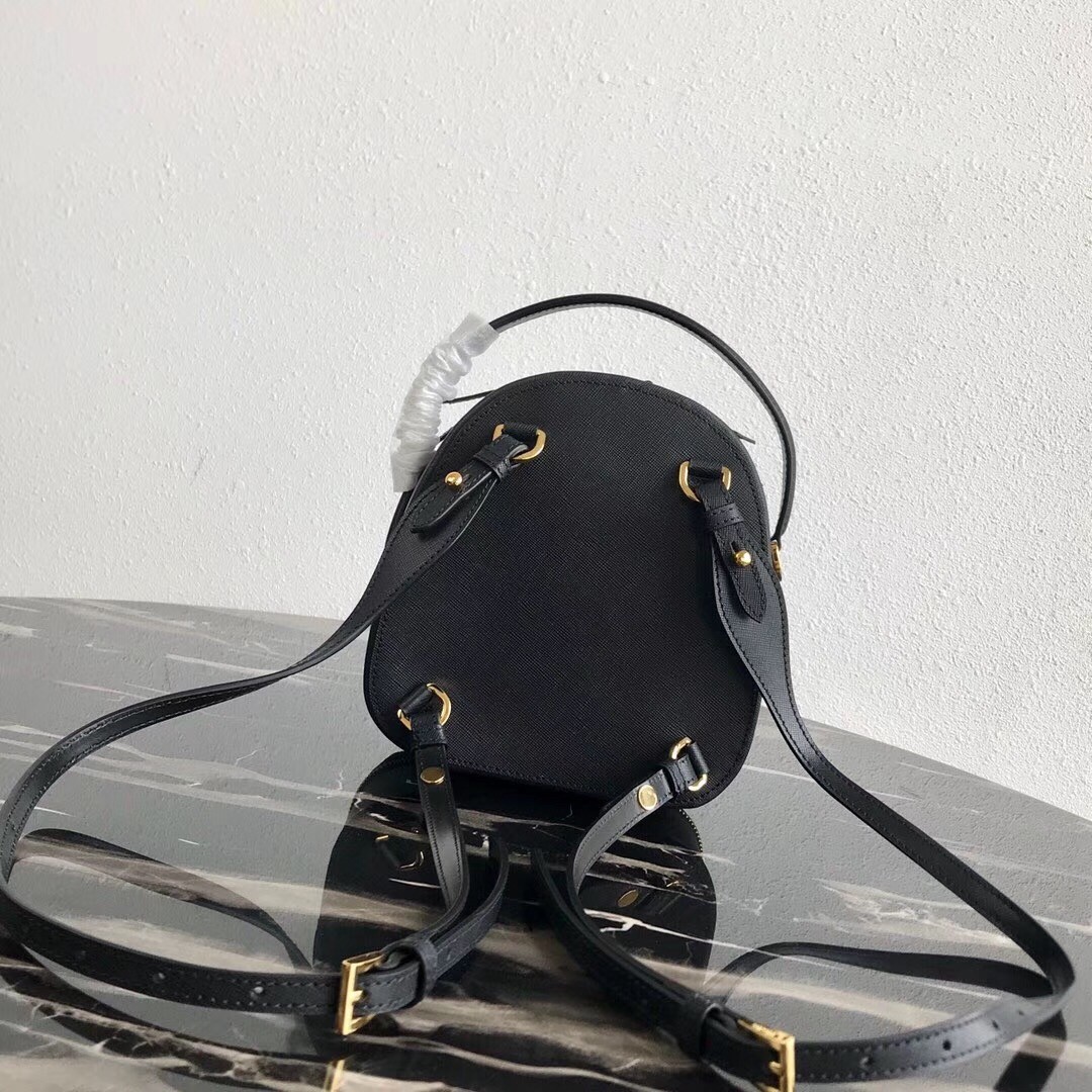 Prada Odette Backpack In Black Saffiano Leather  208