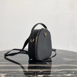 Prada Odette Backpack In Black Saffiano Leather  208