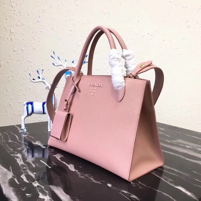 Prada Monochrome Bag In Nude Saffiano Leather 518