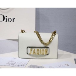 Dior White J'Adior Calfskin Flap Bag 744