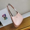 Prada Cleo Shoulder Small Bag In Pink Brushed Leather 821