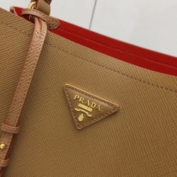 Prada Brown Saffiano Leather Double Bag 001