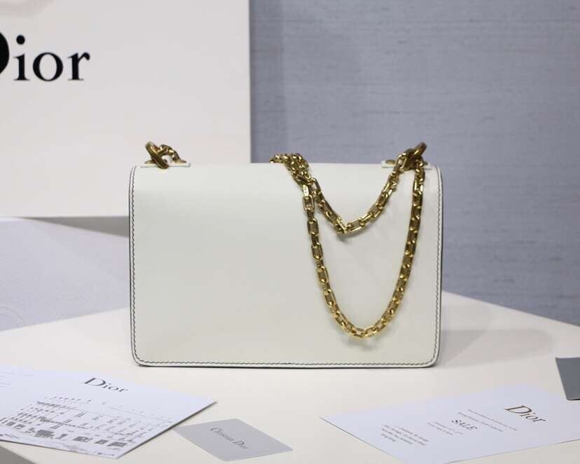 Dior White J'Adior Calfskin Flap Bag 744