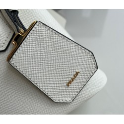 Prada Double Mini Bag In White Saffiano Leather 914