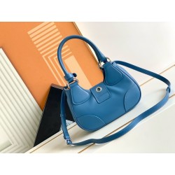 Prada Moon Bag in Blue Padded Nappa Leather 110